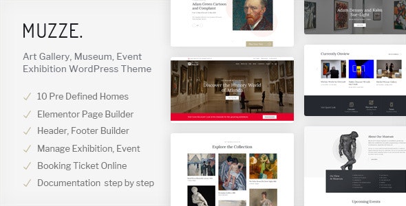 Muzze v1.1.3 - Museum Art Gallery Exhibition WordPress Theme