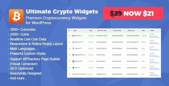 Ultimate Crypto Widgets v1.3.2 - Premium Cryptocurrency Widgets for WordPress