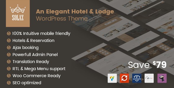 Solaz v1.1.7 - An Elegant Hotel & Lodge WordPress Theme