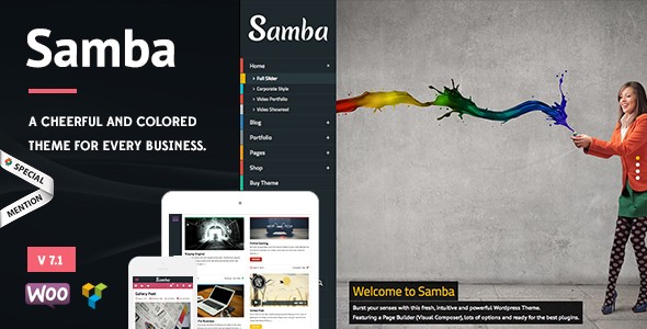 Samba v7.4 - Colored WordPress Theme