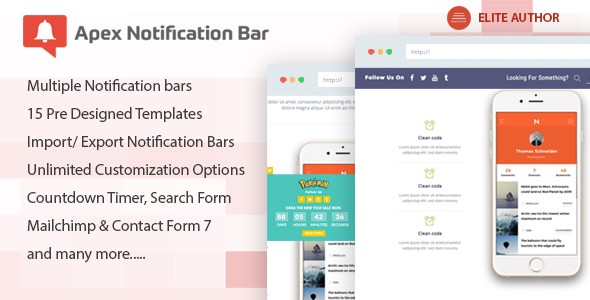 Apex Notification Bar v2.1.2 - Responsive Notification Bar