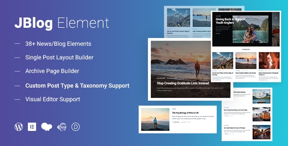 JBlog Elements v1.0.0 - Magazine & Blog Add Ons for Elementor & WPBakery Page Builder