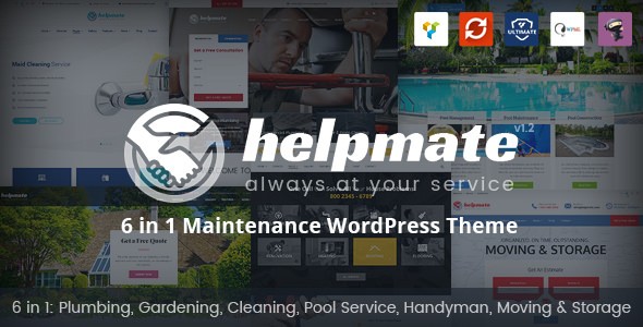 Helpmate v1.1.3 – 6 in 1 Maintenance WordPress Theme