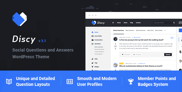 Discy v3.7.1 - Social Questions and Answers WordPress Theme