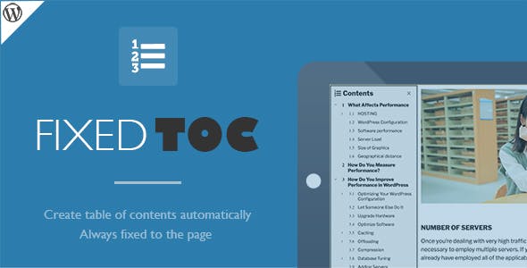 Fixed TOC v3.1.17 – table of contents for WordPress plugin